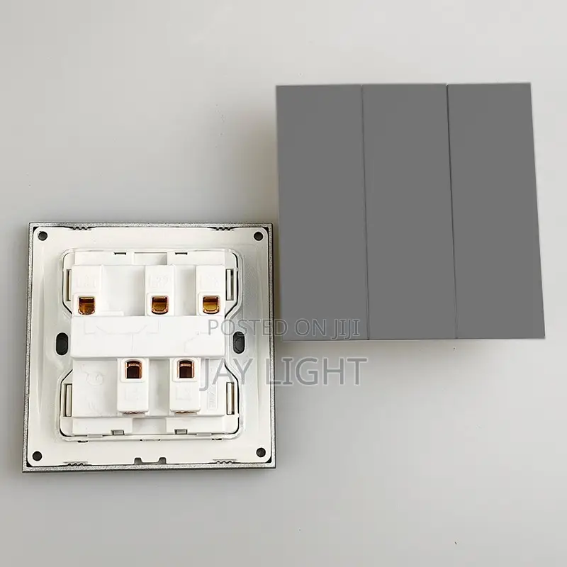 British EU Standard Electrical Light 3gang Grey Switche