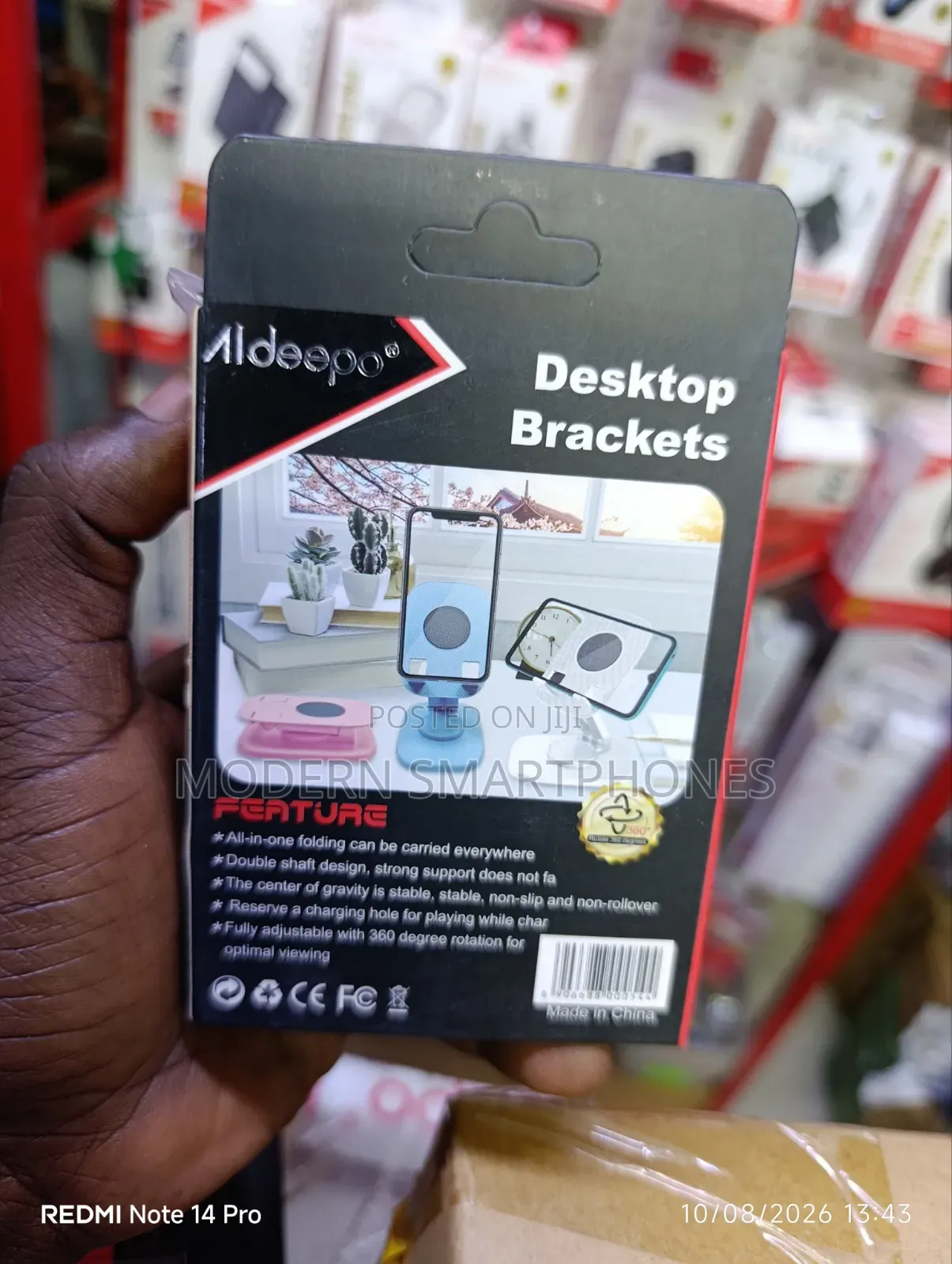 Aldeepo Desktop Folding Stand Bracket Desk Phone Holder