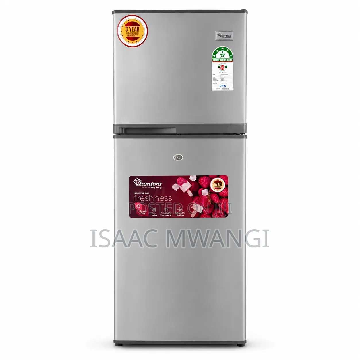 *Ramtons Fridge Double Door 138Litres RF339 _3star Rating_