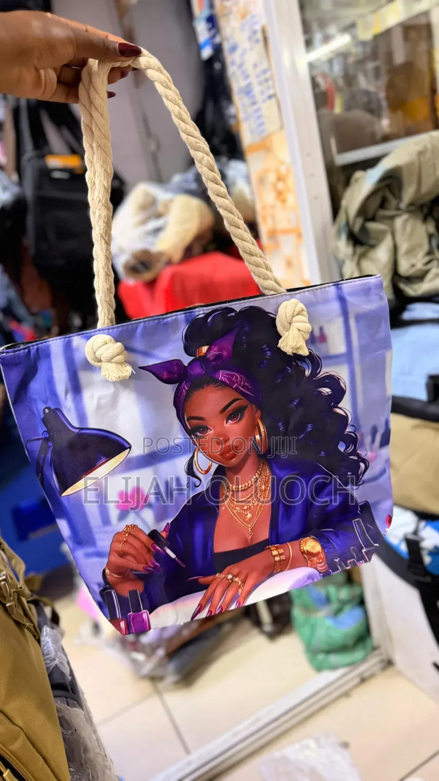 African Faces Large Capacity Women Beach/ Market Bag
