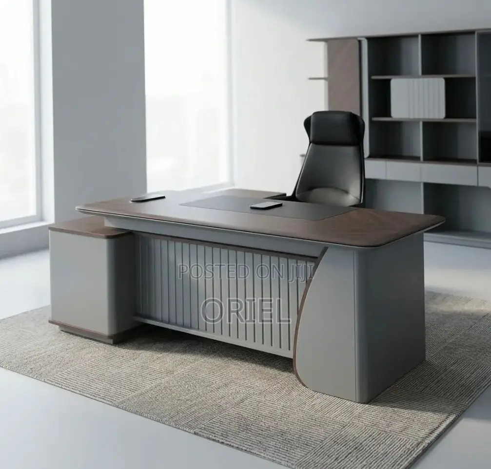 Office Desk : 2.4M L-Shaped Luxury C.E.O Desk