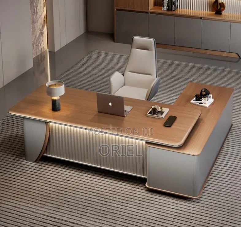 Office Desk : 2.4M L-Shaped Luxury C.E.O Desk