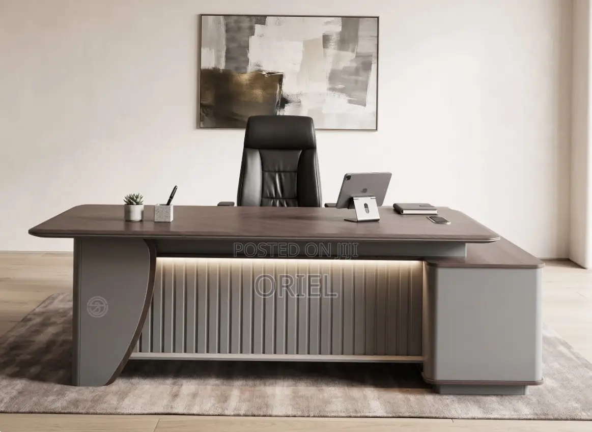 Office Desk : 2.4M L-Shaped Luxury C.E.O Desk