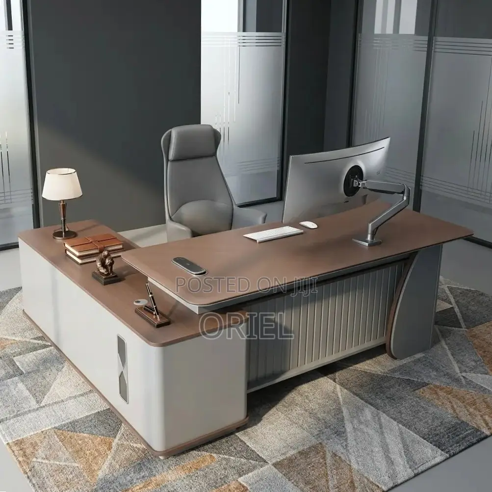 Office Desk : 2.4M L-Shaped Luxury C.E.O Desk