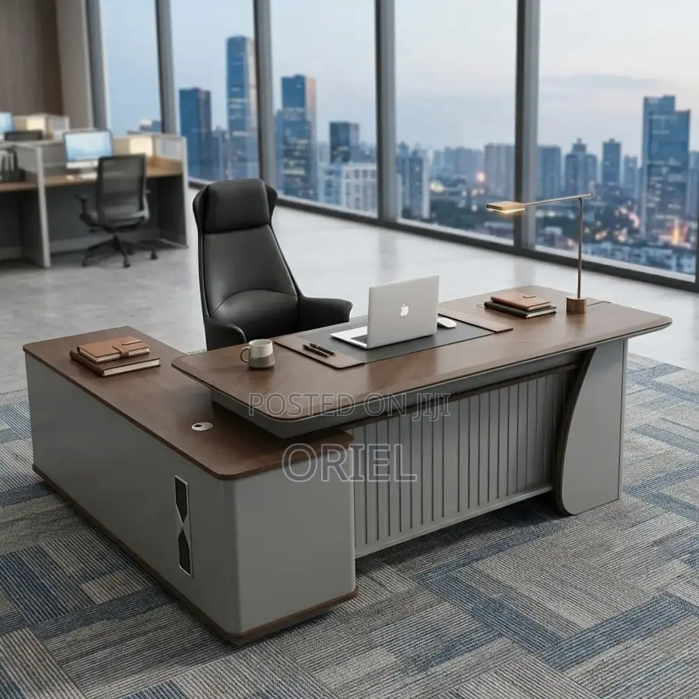 Office Desk : 2.4M L-Shaped Luxury C.E.O Desk