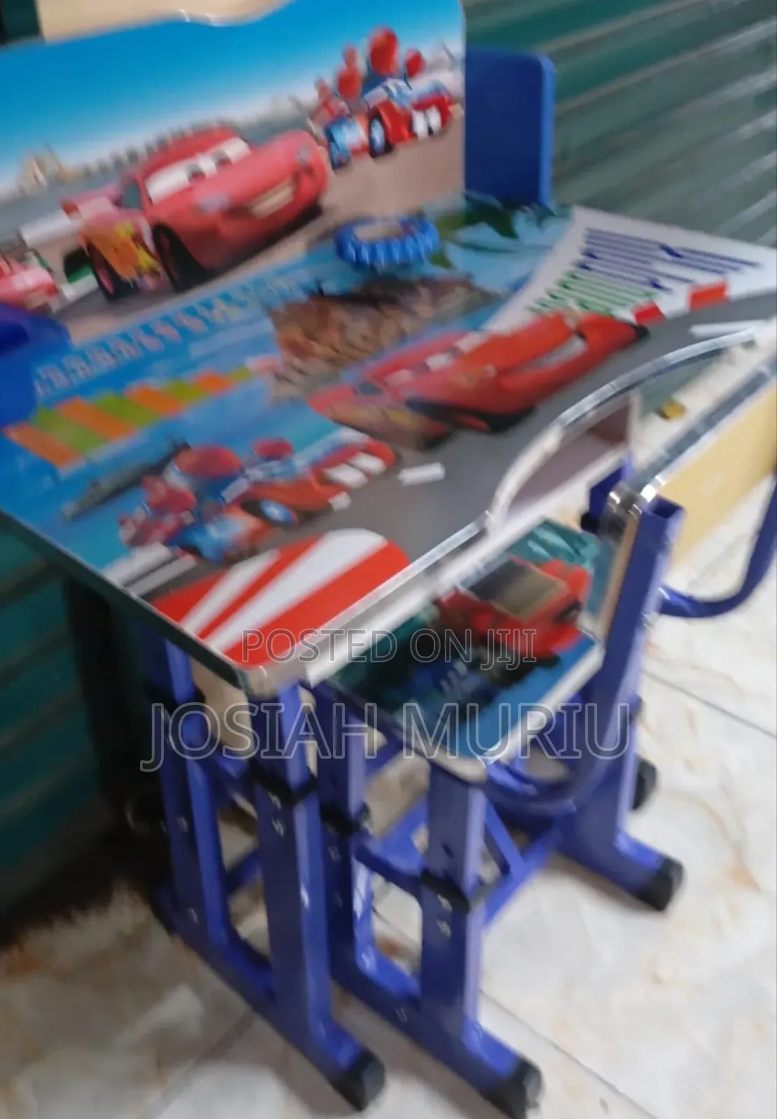 Kids Cartoon Racing Car Table and Chair Set