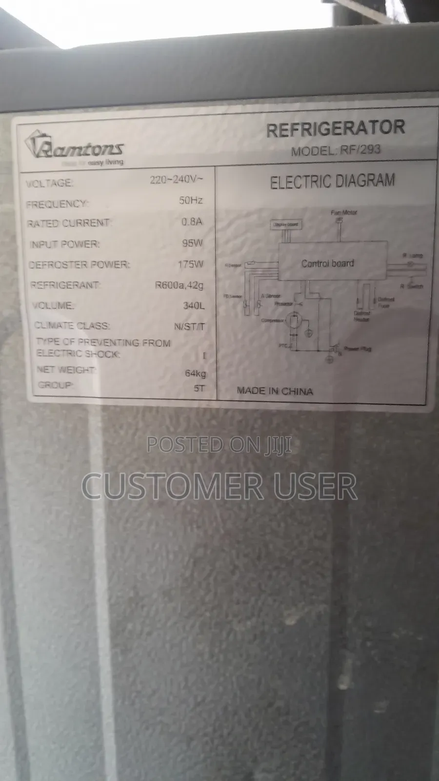 Ramtons Refrigerator RF/293
