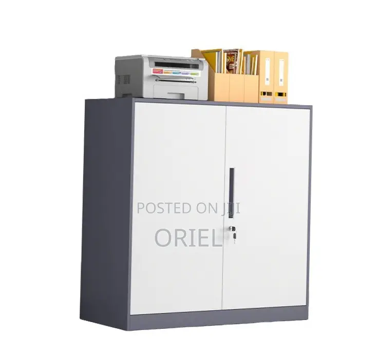 Office Credenza : 2-Door Black Wooden Filing Credenza