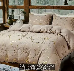 Modern Gold Marbled Luxury Duvet Cover