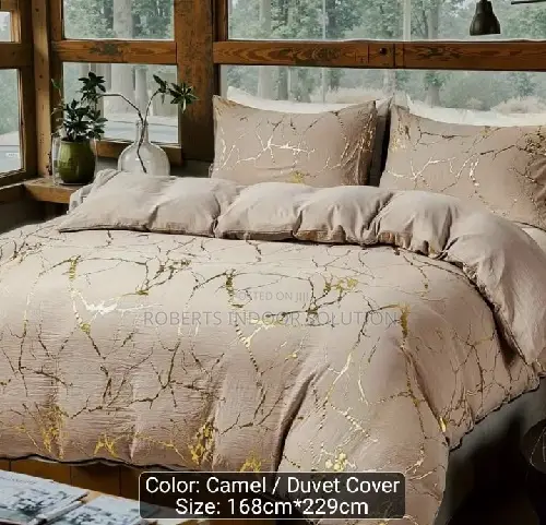 Modern Gold Marbled Luxury Duvet Cover