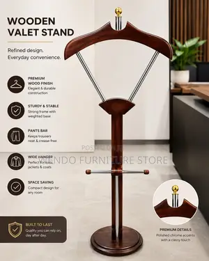 Dressers; Executive Premium Mahogany Office Coat Hangers