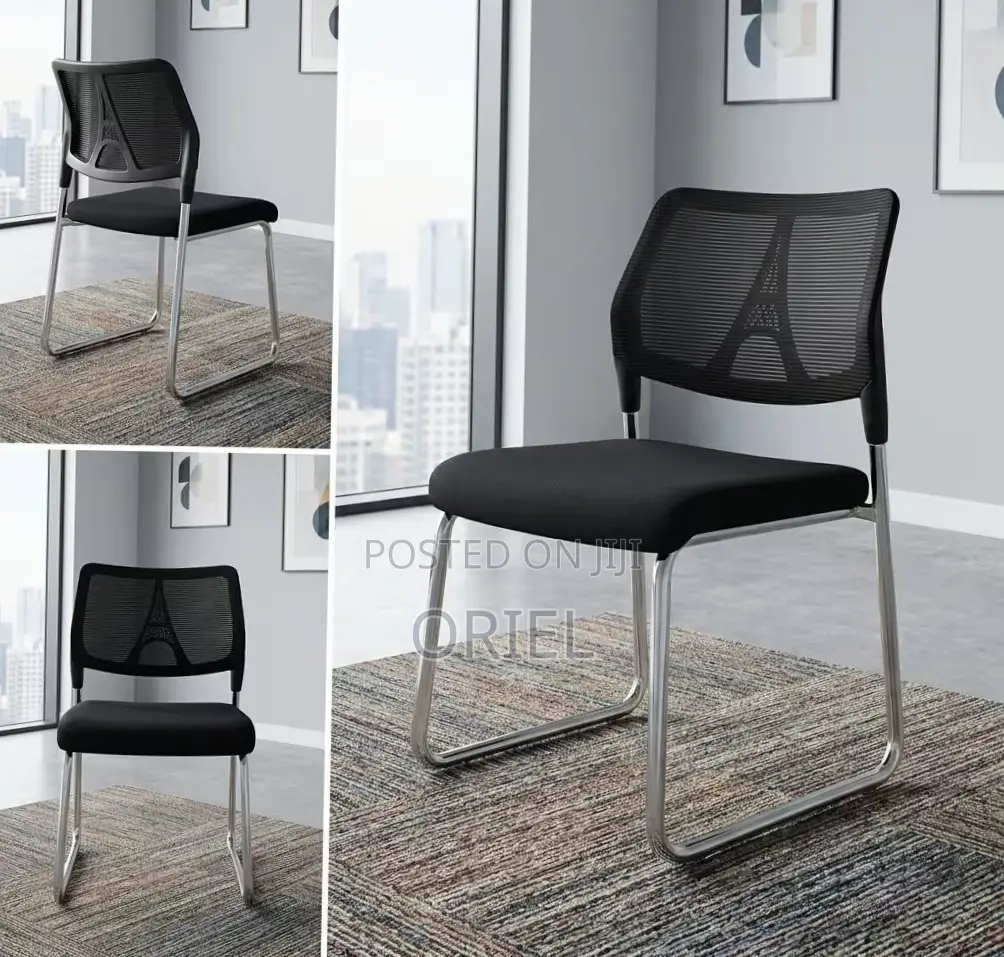 Office Chair : Cantilever Armless Mesh Reception Chair