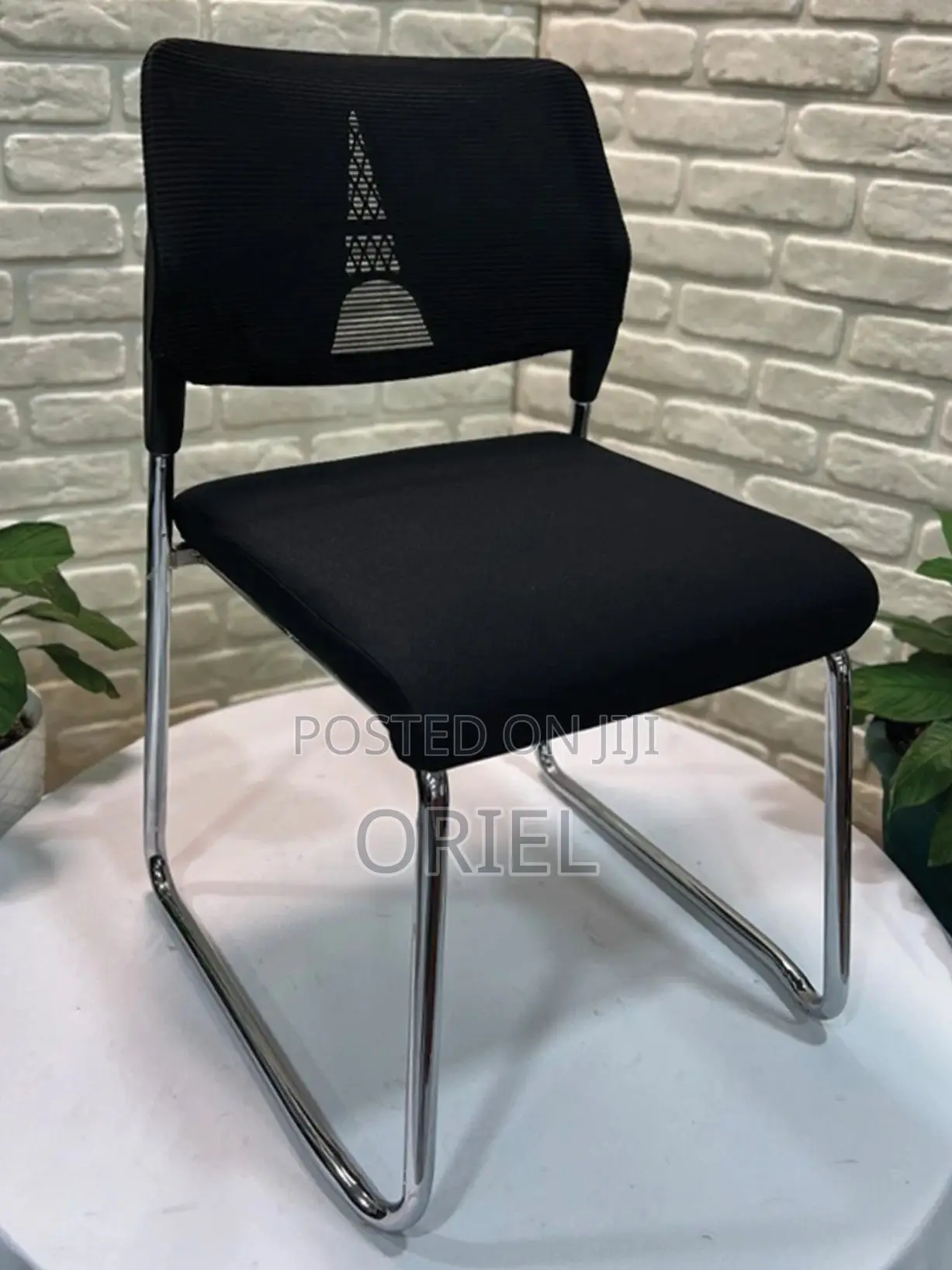 Office Chair : Cantilever Armless Mesh Reception Chair
