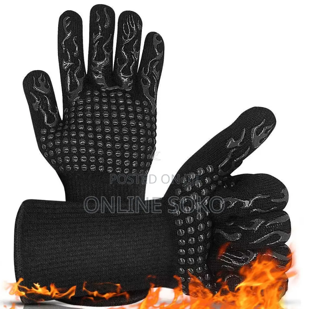Non-Slip BBQ/Barbecue Extreme Heat Resistant Gloves Oven Mittens