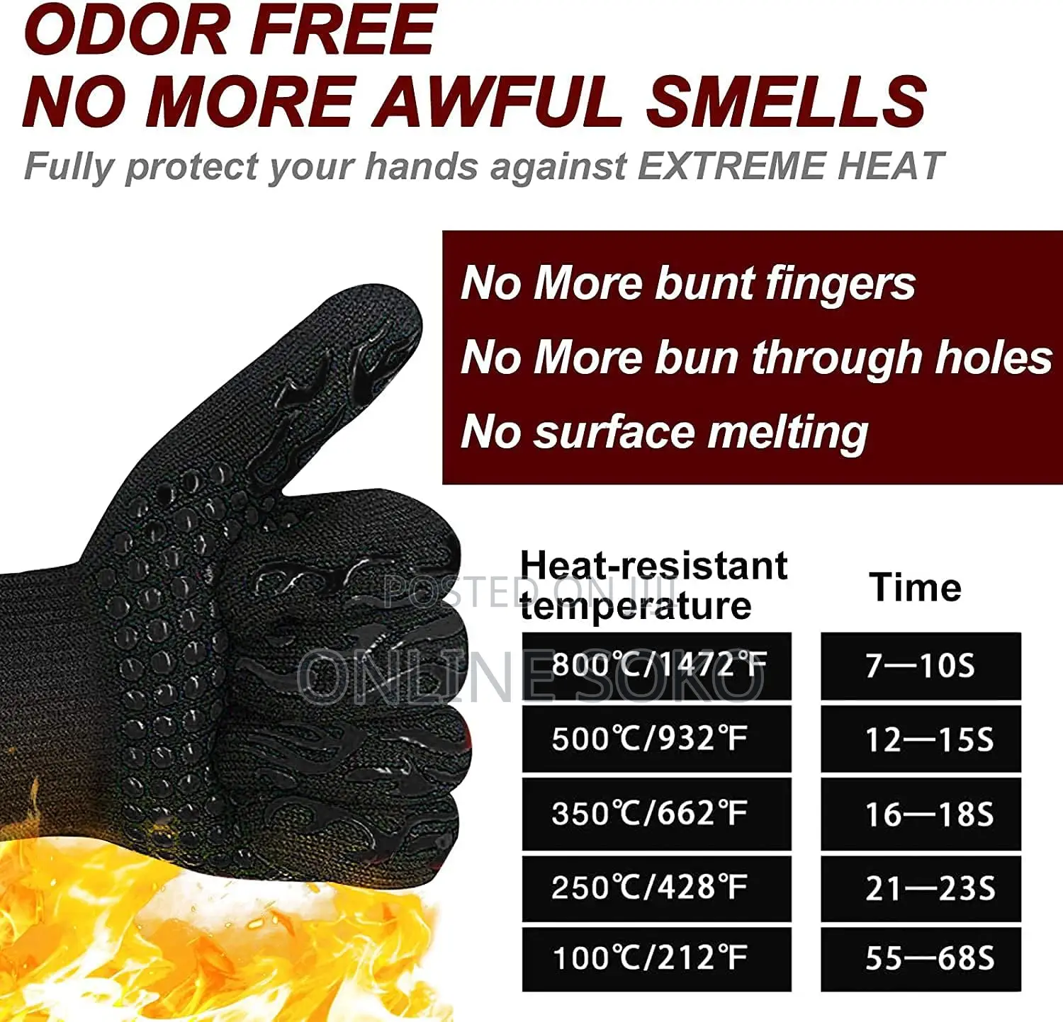 Non-Slip BBQ/Barbecue Extreme Heat Resistant Gloves Oven Mittens