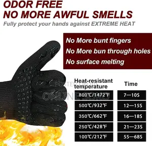 Non-Slip BBQ/Barbecue Extreme Heat Resistant Gloves Oven Mittens