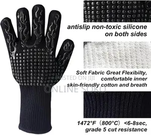 Non-Slip BBQ/Barbecue Extreme Heat Resistant Gloves Oven Mittens