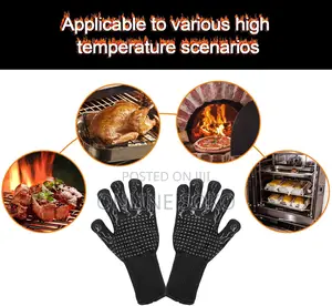 Non-Slip BBQ/Barbecue Extreme Heat Resistant Gloves Oven Mittens