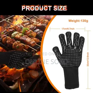 Non-Slip BBQ/Barbecue Extreme Heat Resistant Gloves Oven Mittens