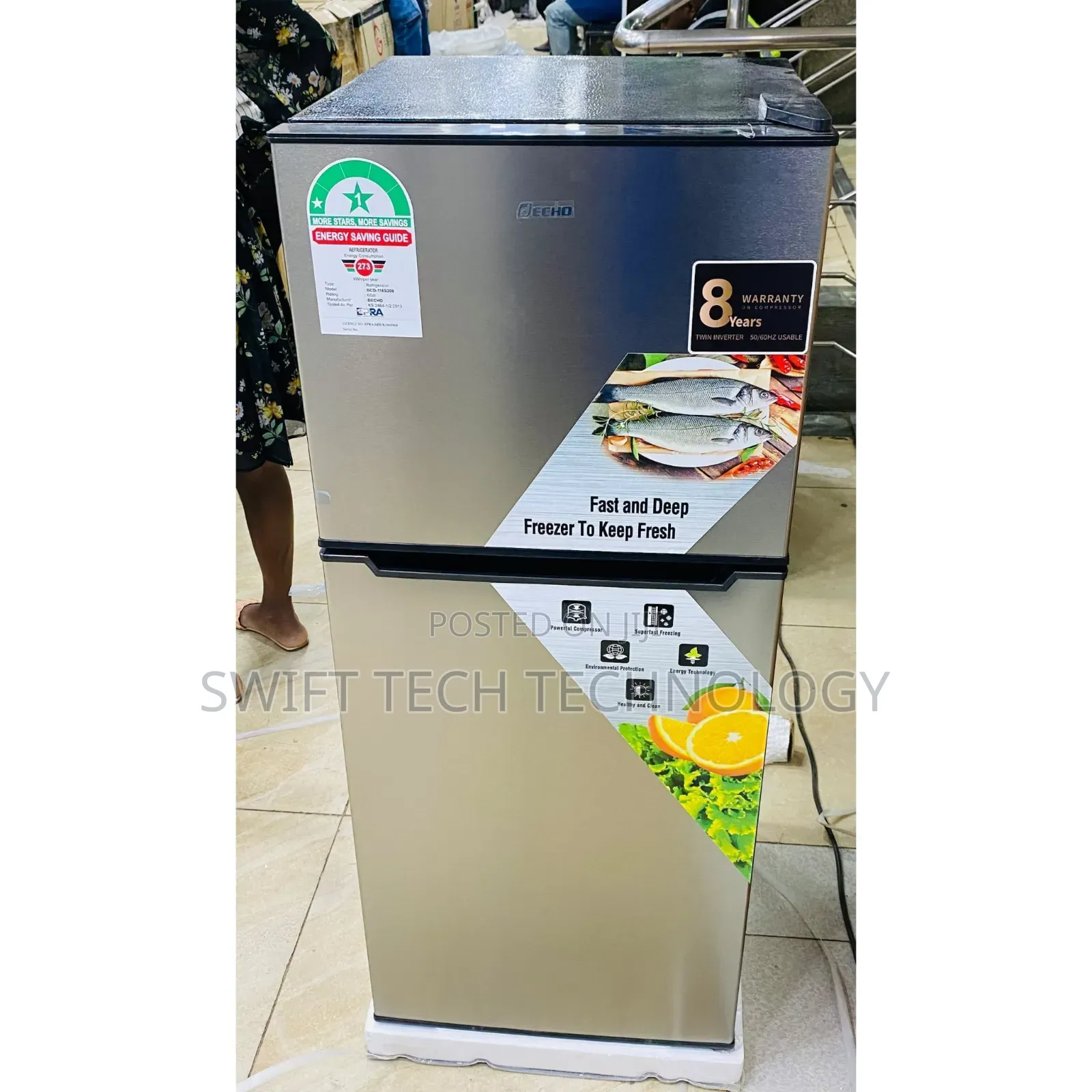 Decho 138L Double Door Refrigerator