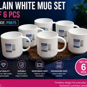 Luminarc White Cup Mug Set 6pcs – 34cl