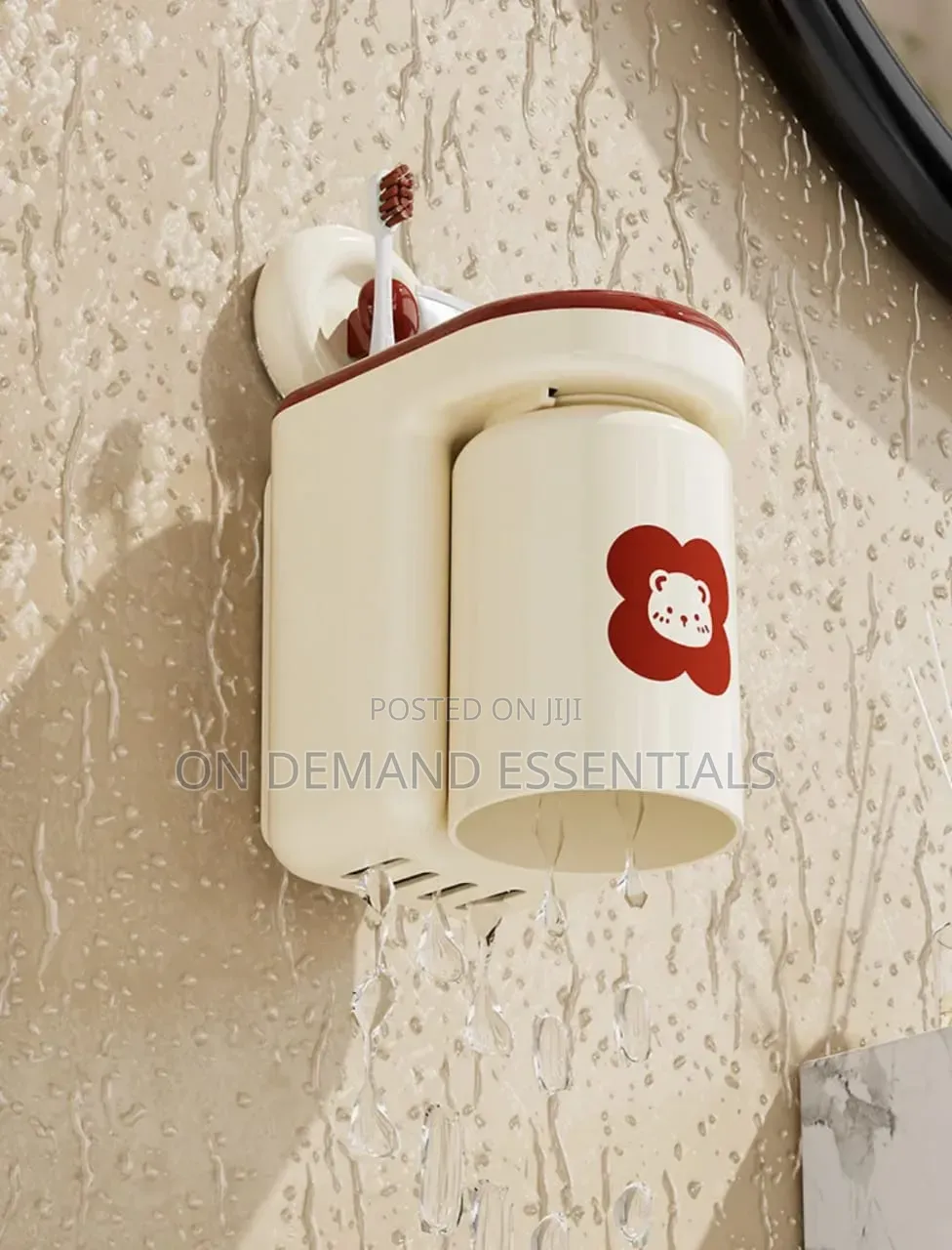 Strong Adhesive Wall Mounted Toothbrush Cup Rack