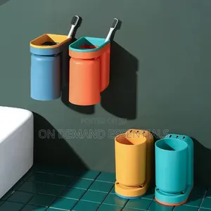 *Toothbrush Holder Rack Set Wall Mounted Punch-Free