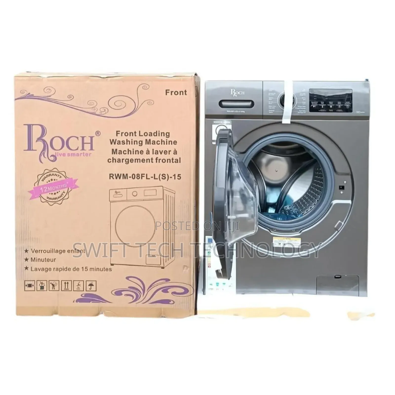 Washing Machine Roch 8kg Full Automatic Washing Machine Wash N Spin