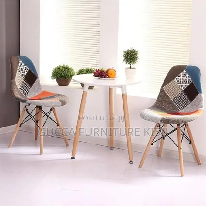 Home Chair; Armless Fabric Patch Dining Chair
