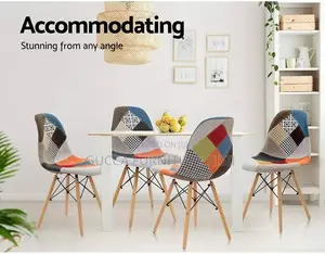 Home Chair; Armless Fabric Patch Dining Chair