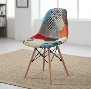 Home Chair; Armless Fabric Patch Dining Chair