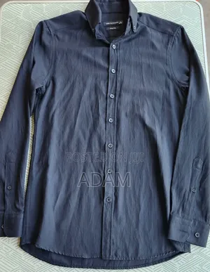 Men’s Navy Blue Button-Up Shirt
