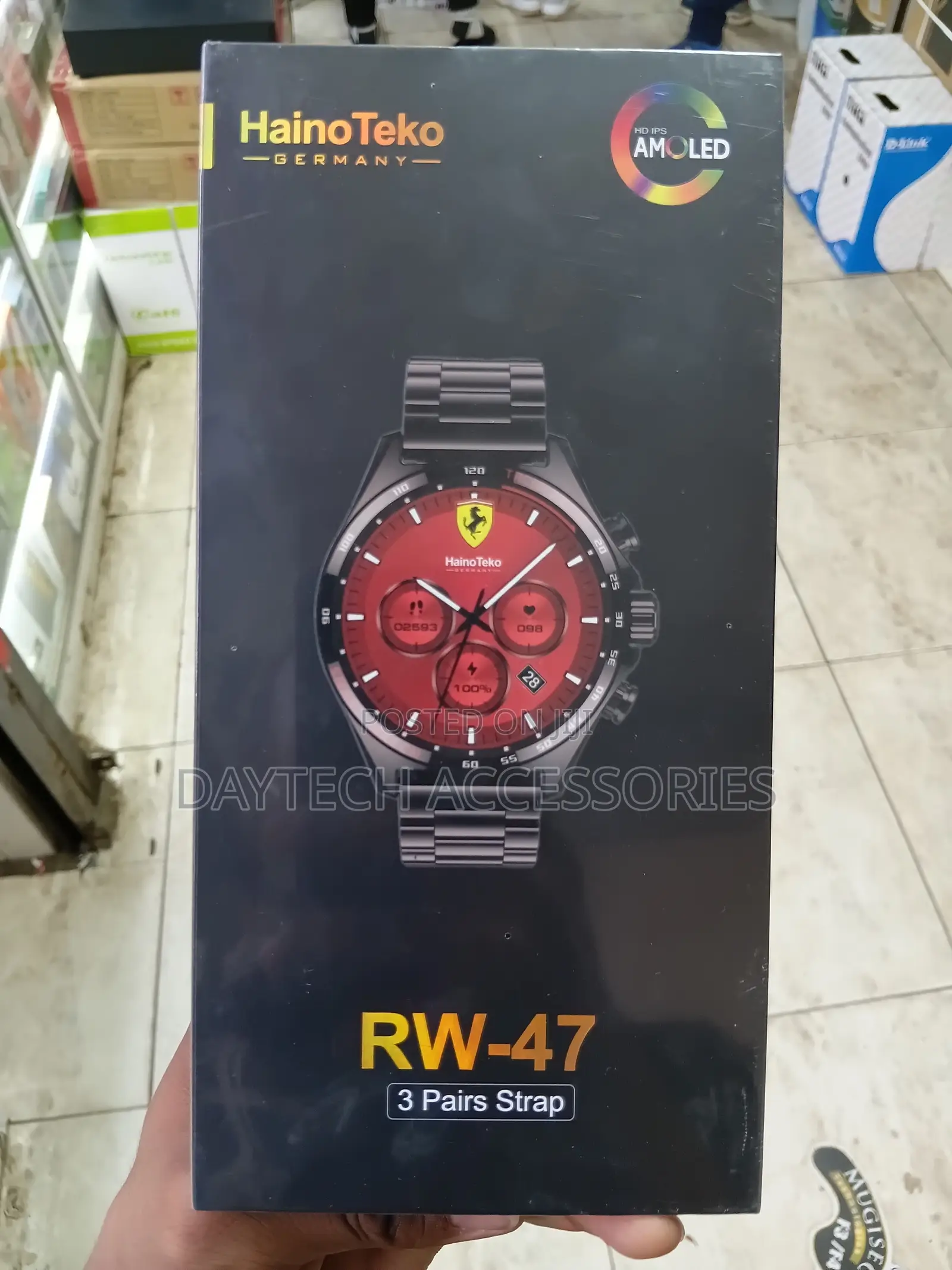 HainoTeko RW47 Smartwatch AMOLED Display Stylish Strap Set.