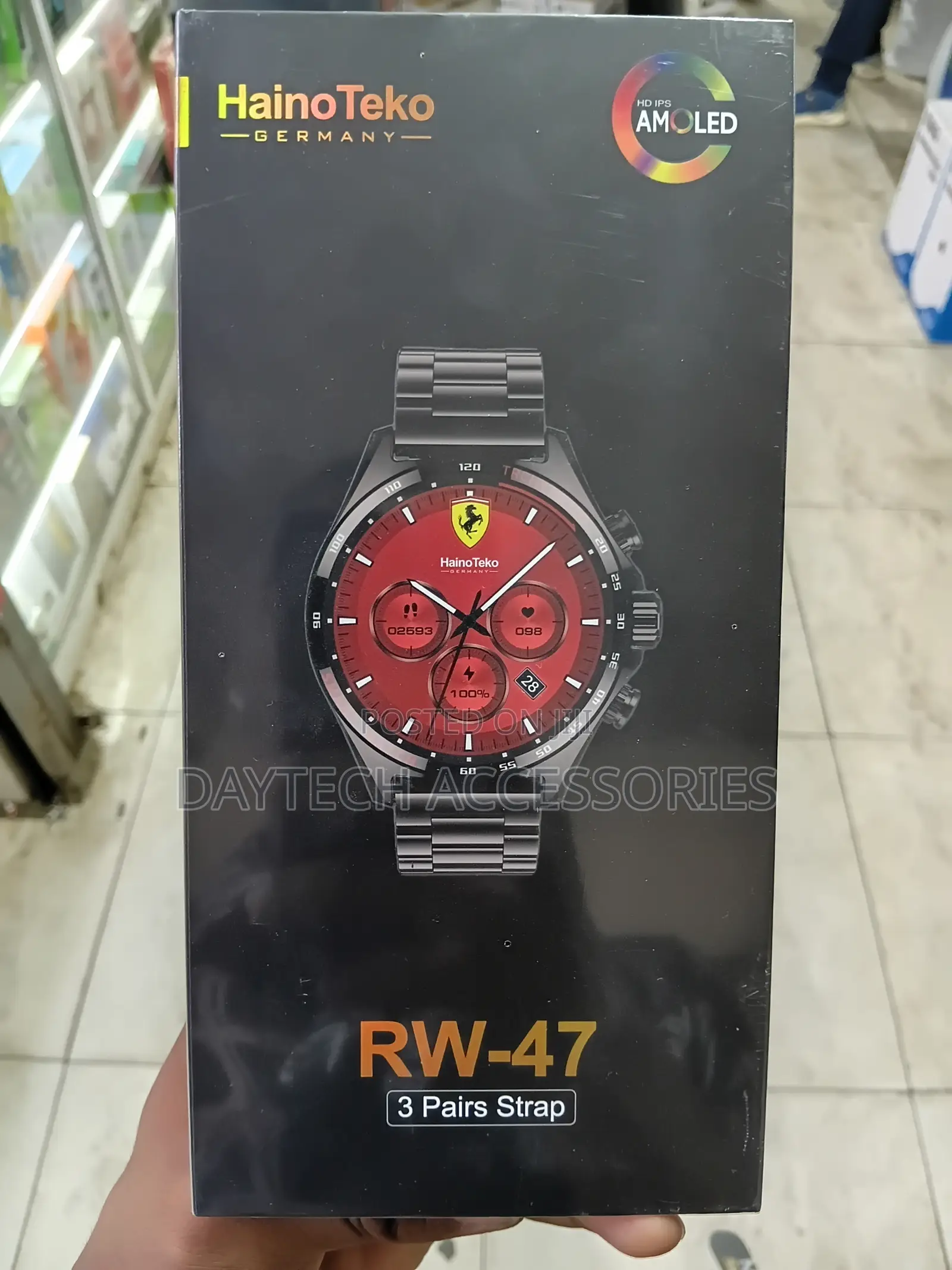 HainoTeko RW47 Smartwatch AMOLED Display Stylish Strap Set.