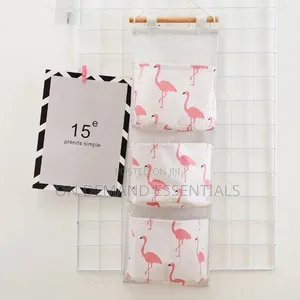*3 Pocket Wall Hanging Storage Bag Over the Door Room Linen Organizer