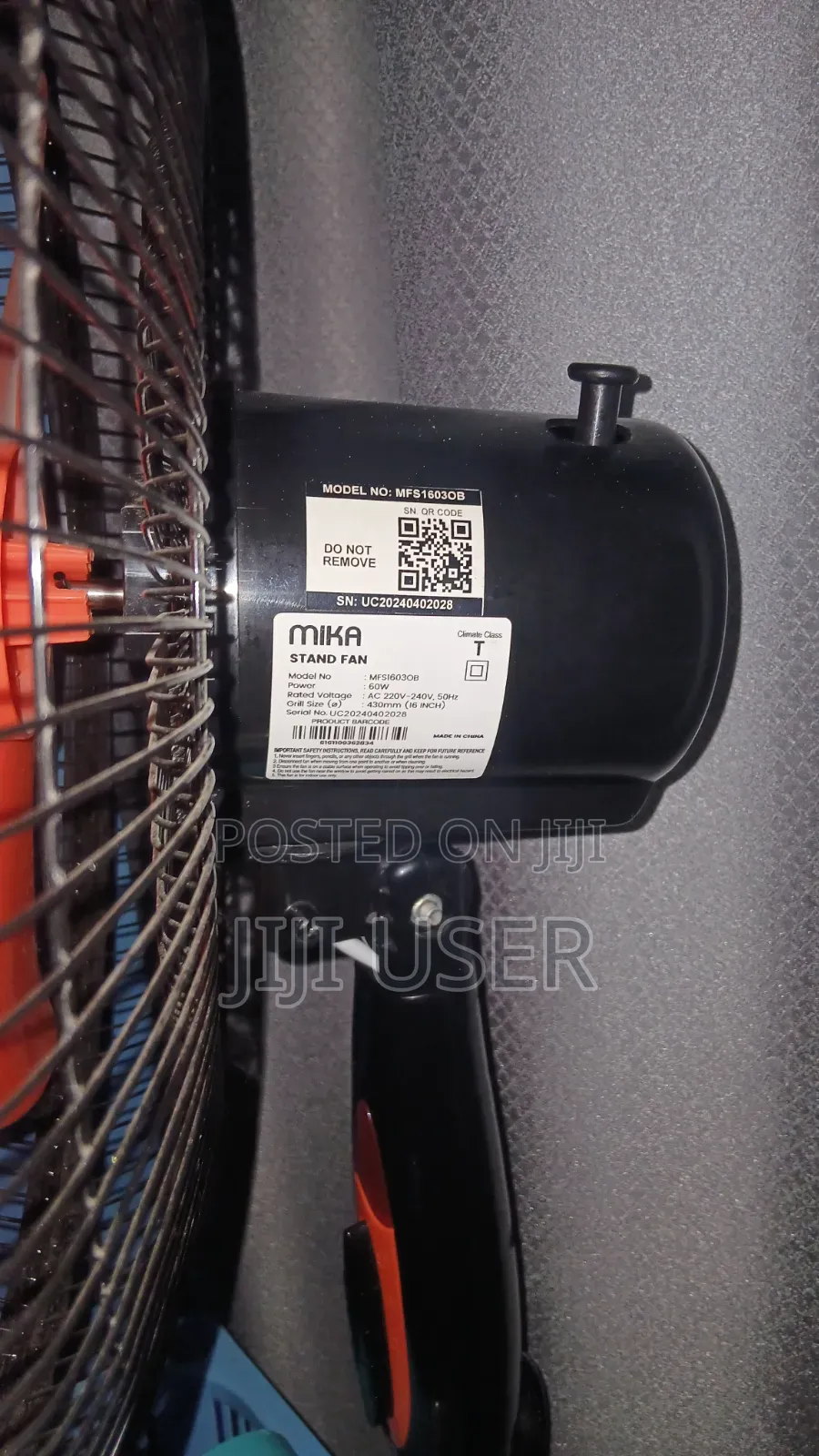 Mika Mfs1603ob Stand Fan