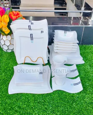 30pcs White Plain Classy Dinner Set