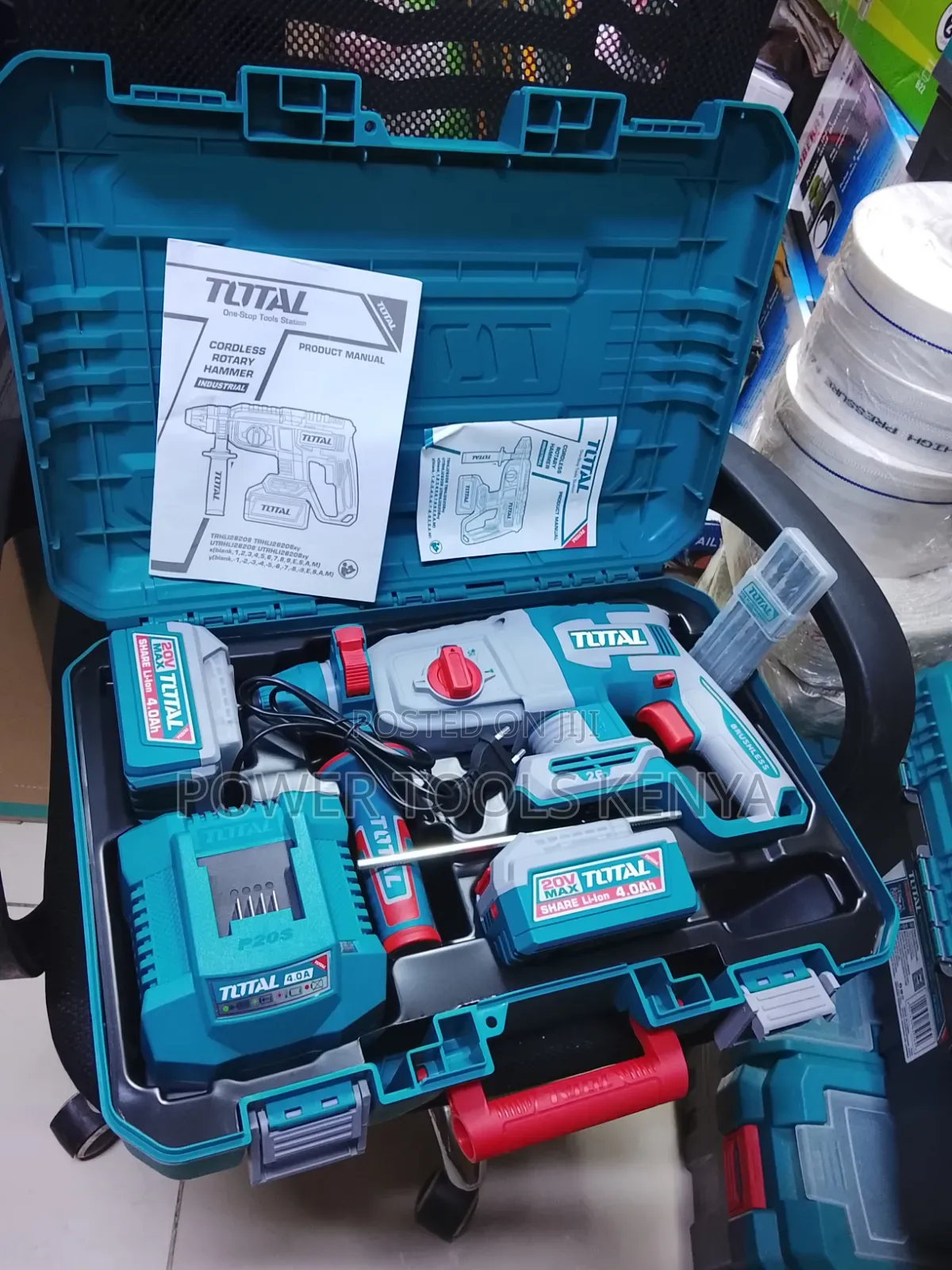 Total 20V Cordless Rotary Hammer Drill Kit (Brushless)