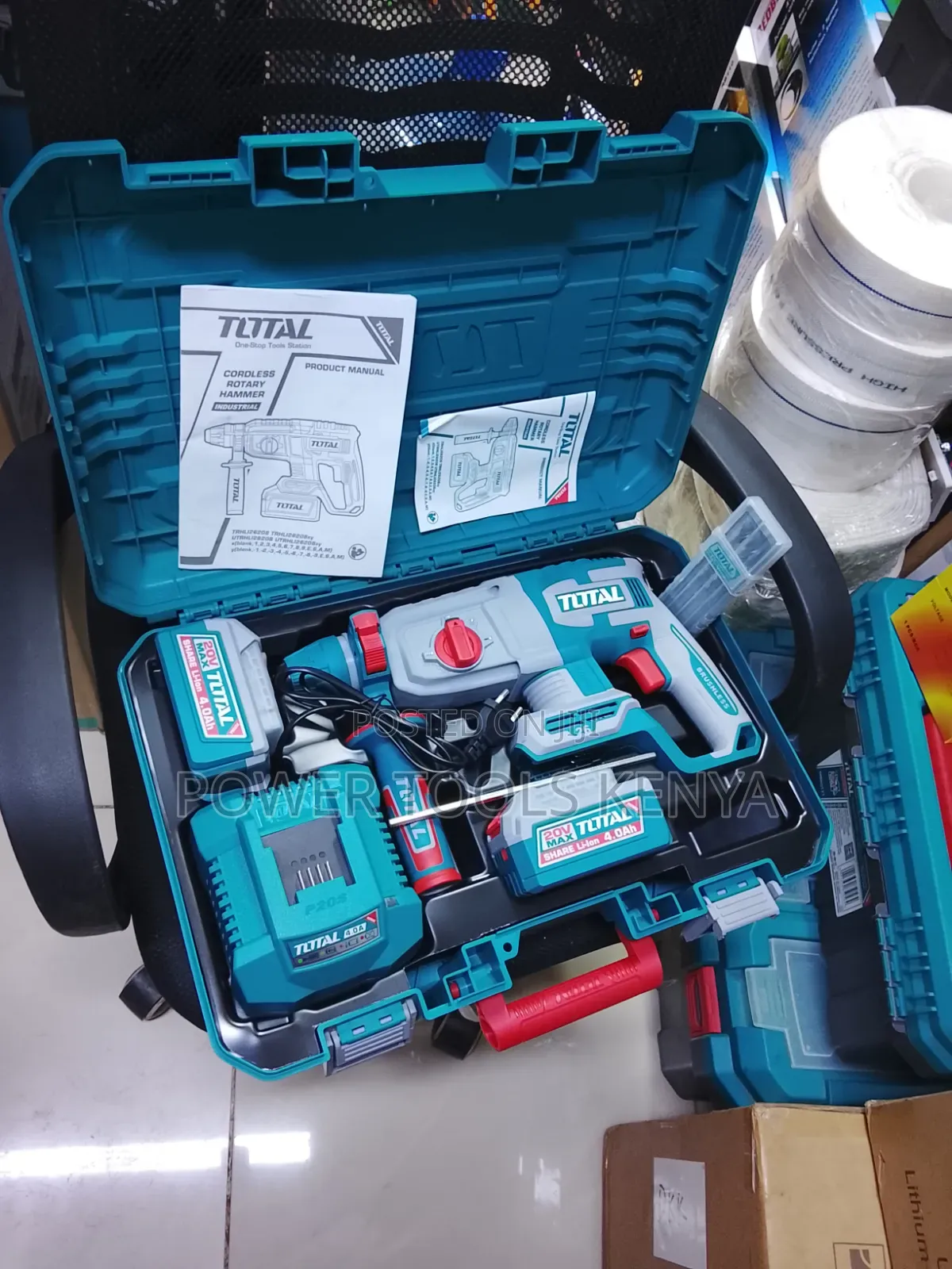 Total 20V Cordless Rotary Hammer Drill Kit (Brushless)