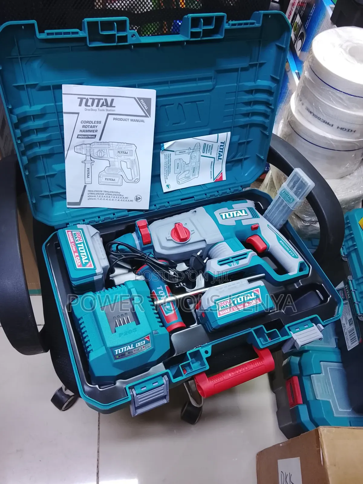 Total 20V Cordless Rotary Hammer Drill Kit (Brushless)