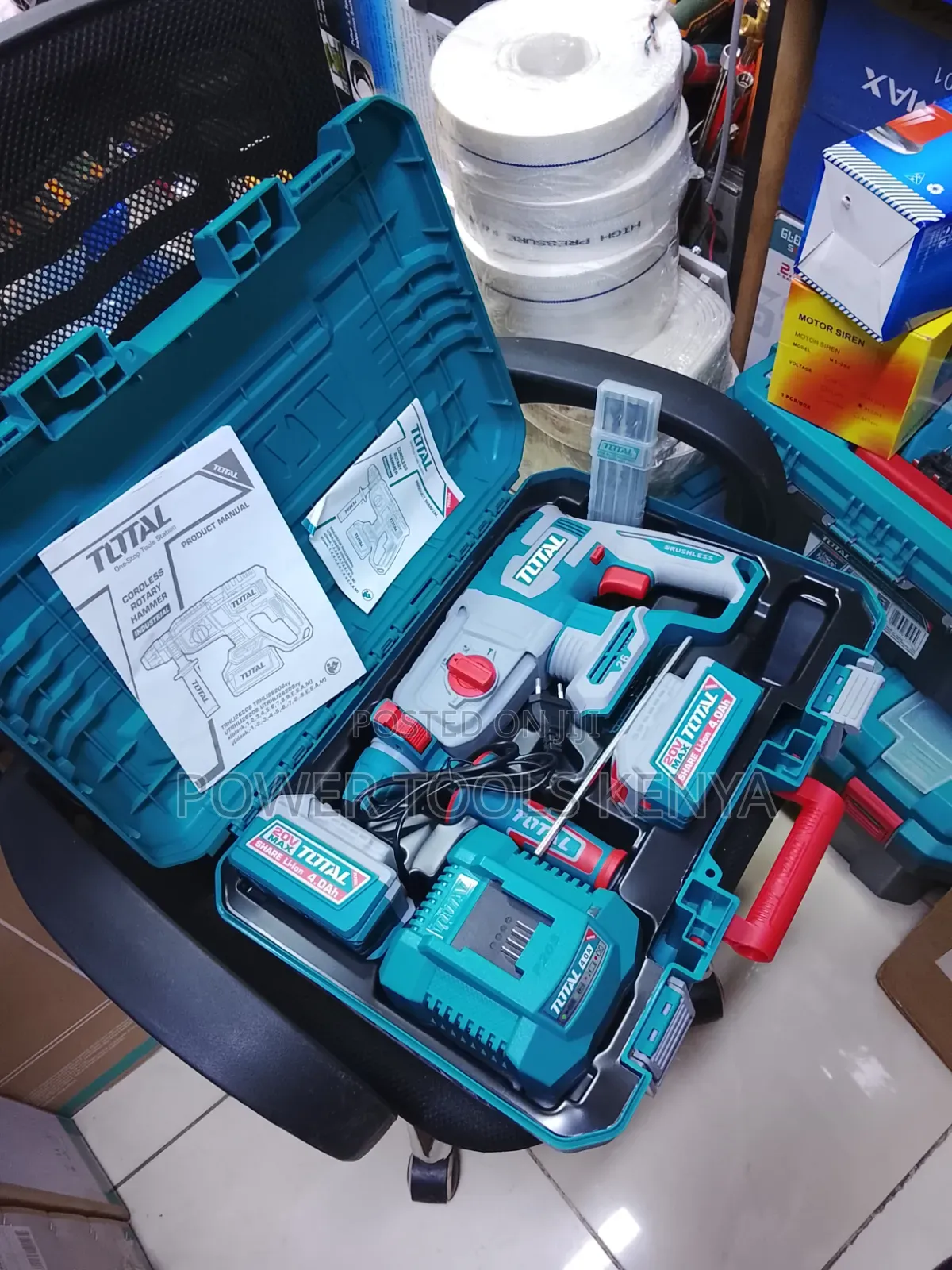 Total 20V Cordless Rotary Hammer Drill Kit (Brushless)