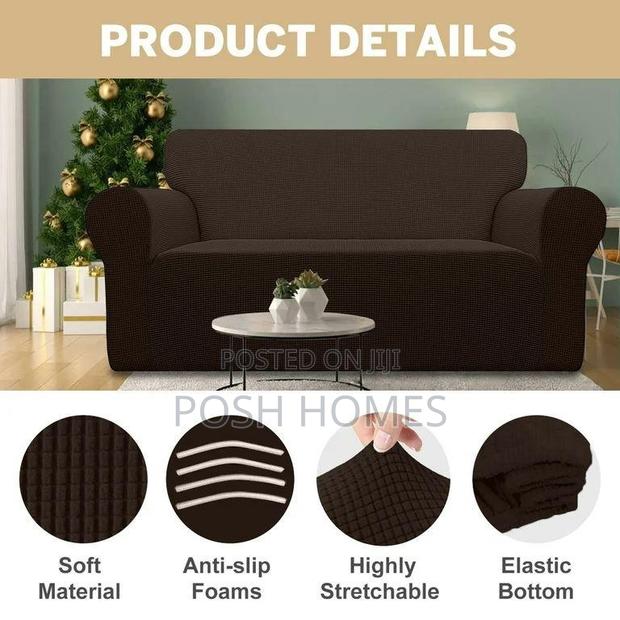 Jacquard Plain Sofa Covers Plain Colors - thumbnail 2