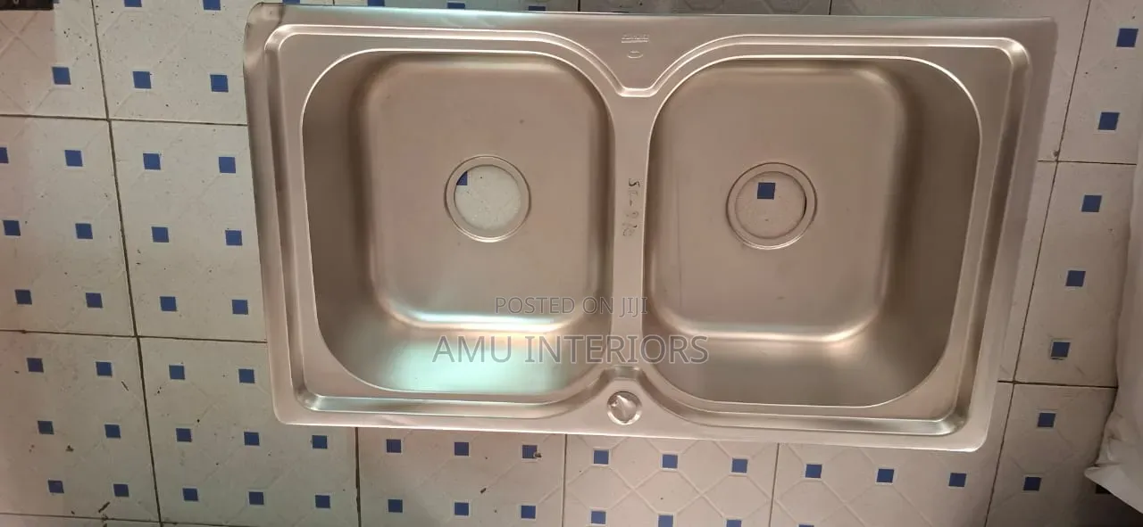 Centamily Double Bowl Stainless Steel Kitchen Sink – 100×50cm