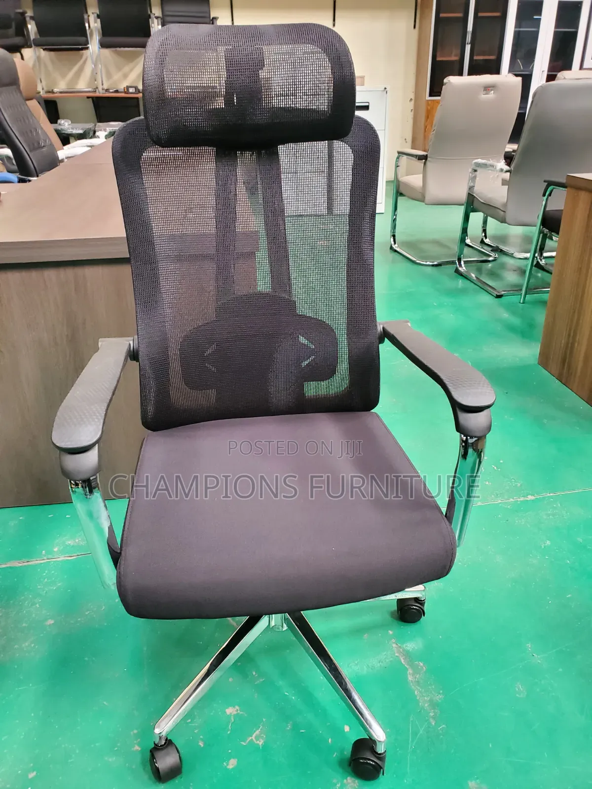 High Back Ergonomic Chair With Chrome Support