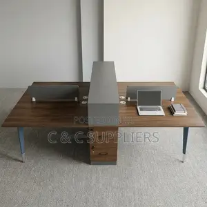 4-Seater Wooden Workstation Desk.