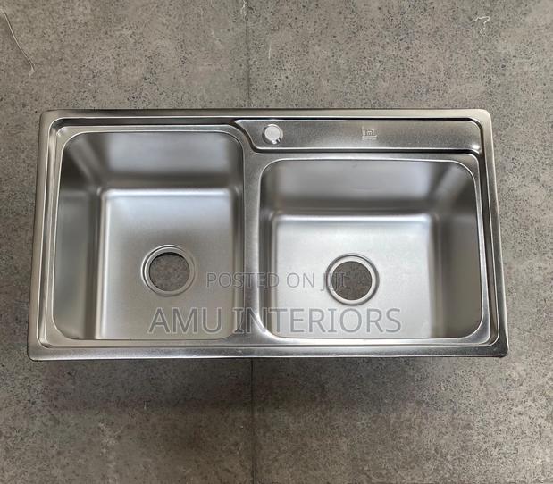 100×50cm Stainless Steel Double Bowl Kitchen Sink