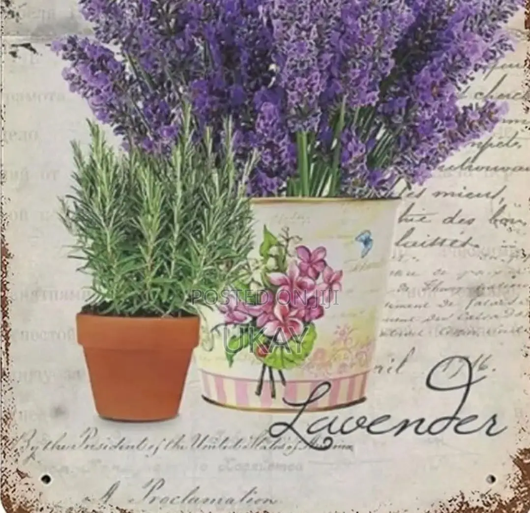 Floral Lavender Wall Frame Panel Vintage.