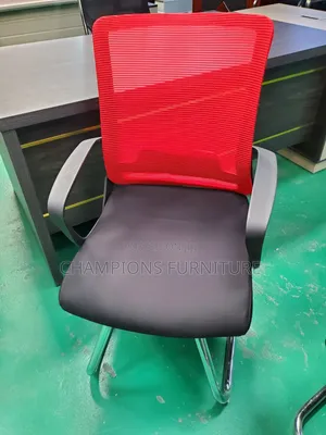 Ergonomic Red Mesh Visistors/Boardroom Office Chair