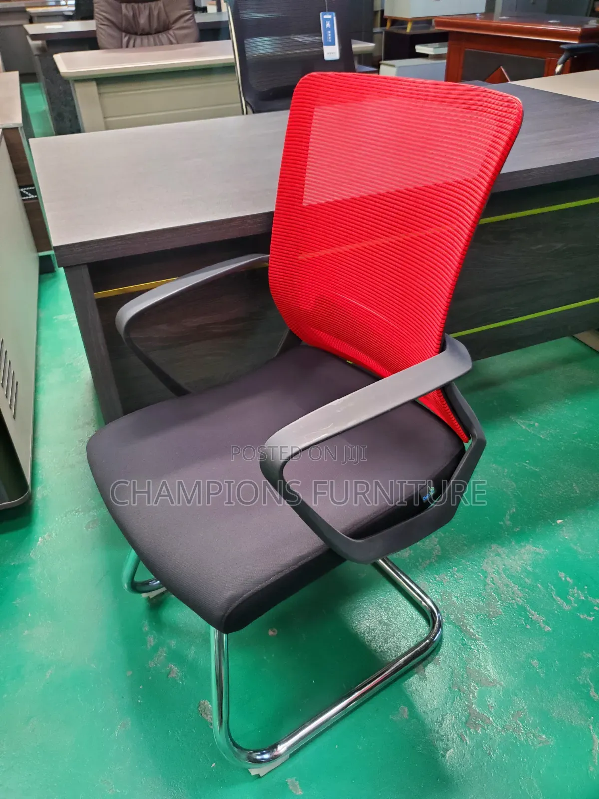 Ergonomic Red Mesh Visistors/Boardroom Office Chair
