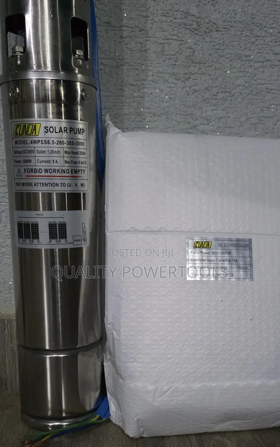 260m 3000w Kunda Solar Submersible Water Pump